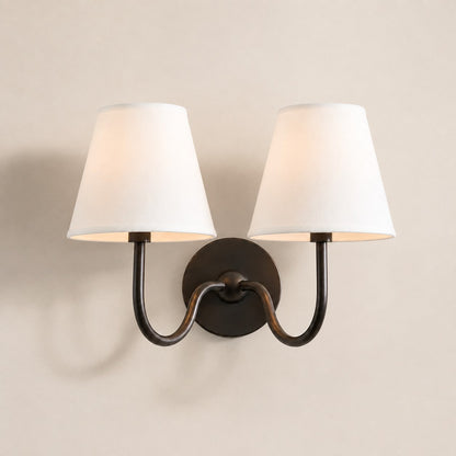 Luvora Gefalteter Leinenlampenschirm Wandlampe Vintage Modern für Schlafzimmer und Flur