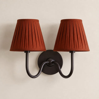 Luvora Gefalteter Leinenlampenschirm Wandlampe Vintage Modern für Schlafzimmer und Flur