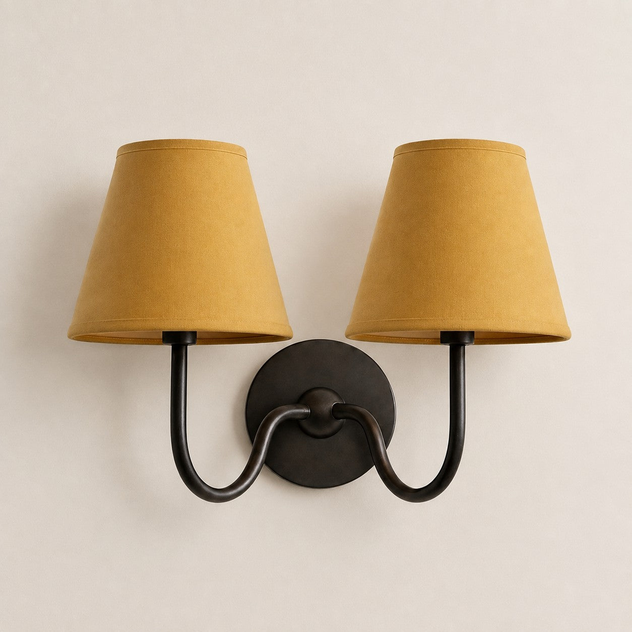 Luvora Gefalteter Leinenlampenschirm Wandlampe Vintage Modern für Schlafzimmer und Flur