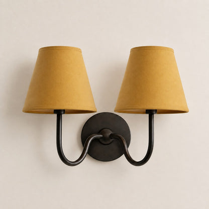 Luvora Gefalteter Leinenlampenschirm Wandlampe Vintage Modern für Schlafzimmer und Flur