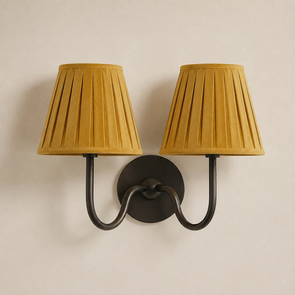 Luvora Gefalteter Leinenlampenschirm Wandlampe Vintage Modern für Schlafzimmer und Flur
