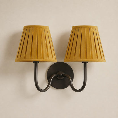 Luvora Gefalteter Leinenlampenschirm Wandlampe Vintage Modern für Schlafzimmer und Flur