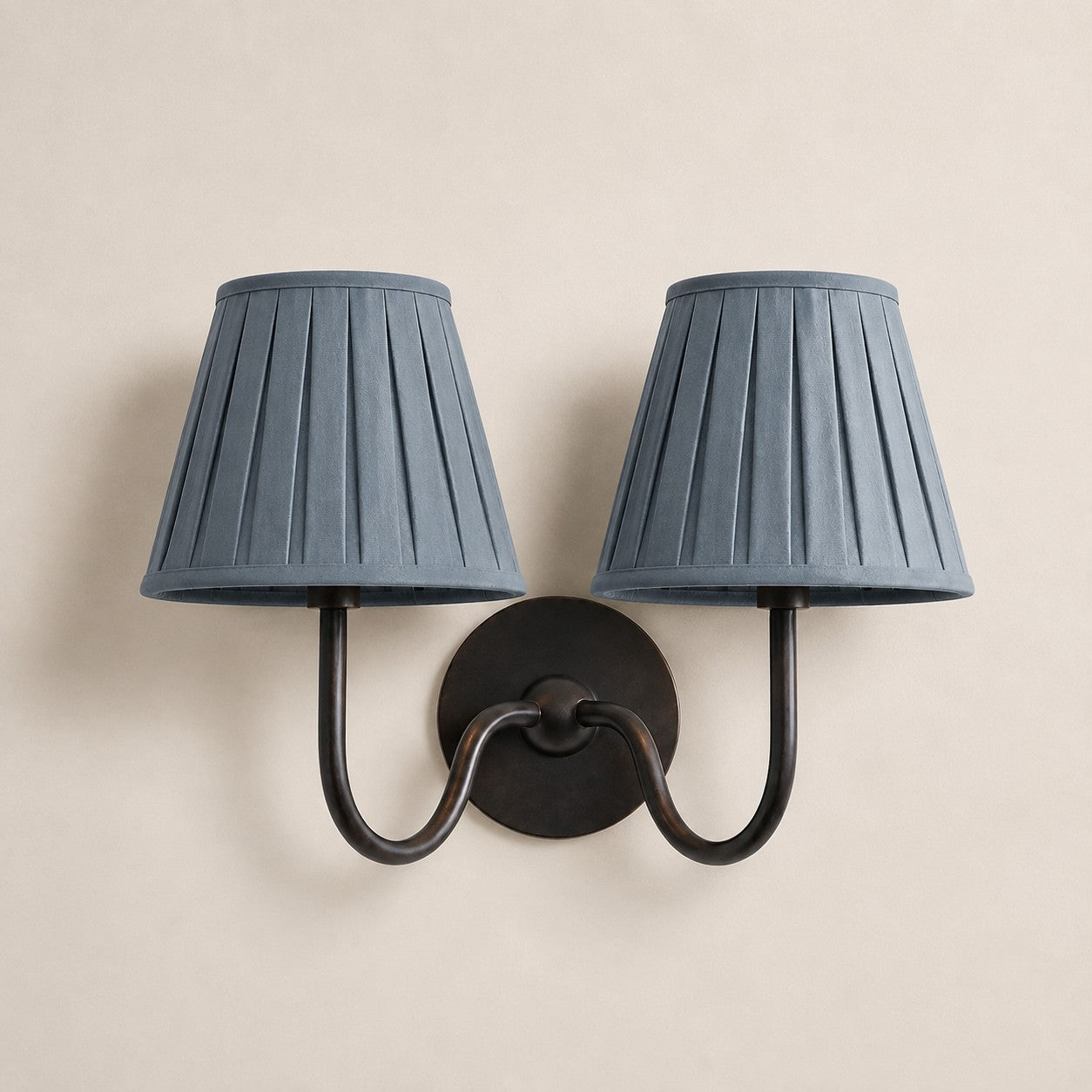 Luvora Gefalteter Leinenlampenschirm Wandlampe Vintage Modern für Schlafzimmer und Flur
