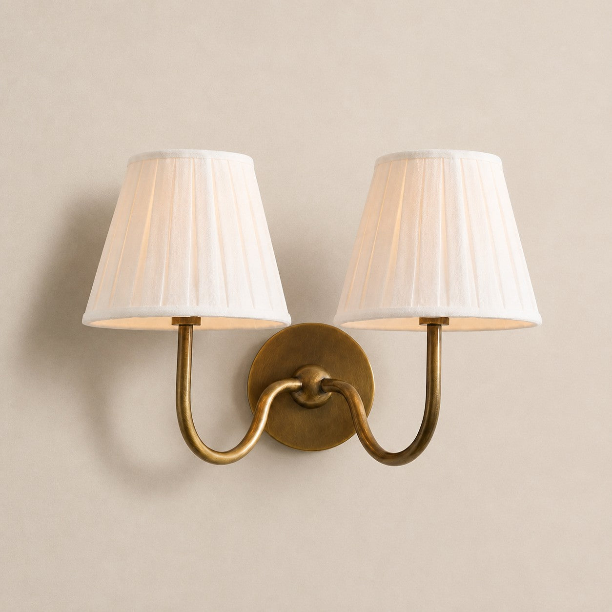 Luvora Gefalteter Leinenlampenschirm Wandlampe Vintage Modern für Schlafzimmer und Flur
