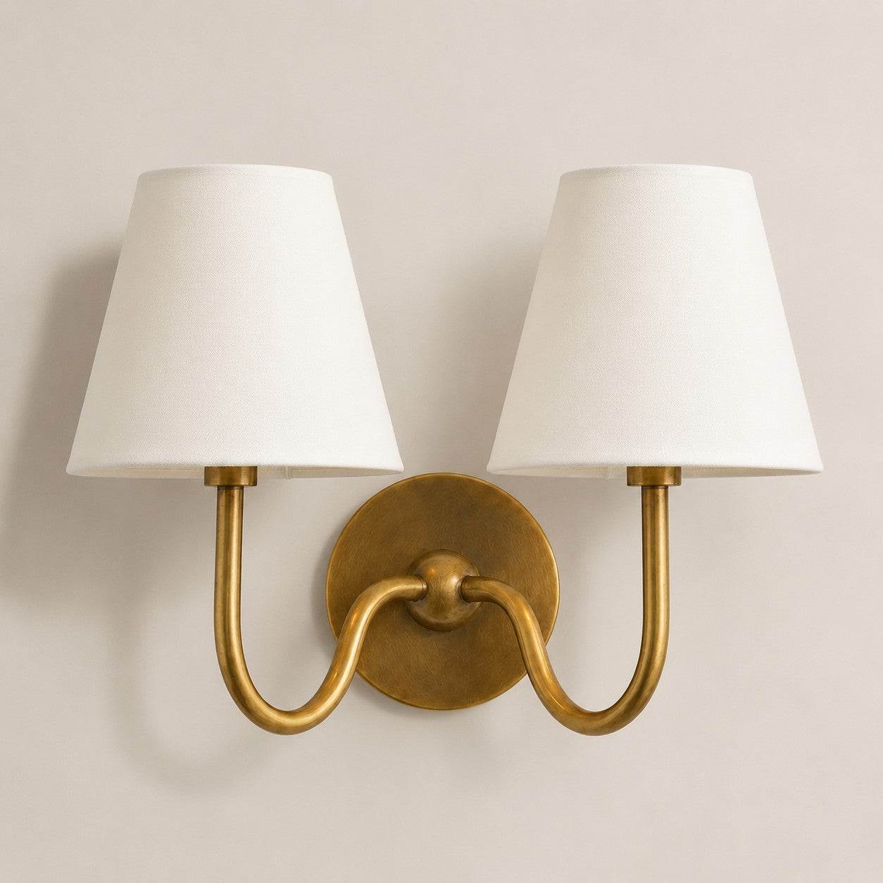Luvora Gefalteter Leinenlampenschirm Wandlampe Vintage Modern für Schlafzimmer und Flur