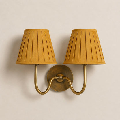 Luvora Gefalteter Leinenlampenschirm Wandlampe Vintage Modern für Schlafzimmer und Flur