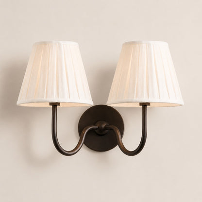 Luvora Gefalteter Leinenlampenschirm Wandlampe Vintage Modern für Schlafzimmer und Flur