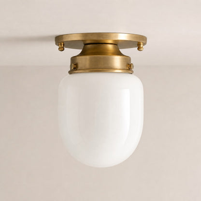 Opalume Glass Flush Mount Ceiling and Wall Light - Art Deco Small Globe Fixture