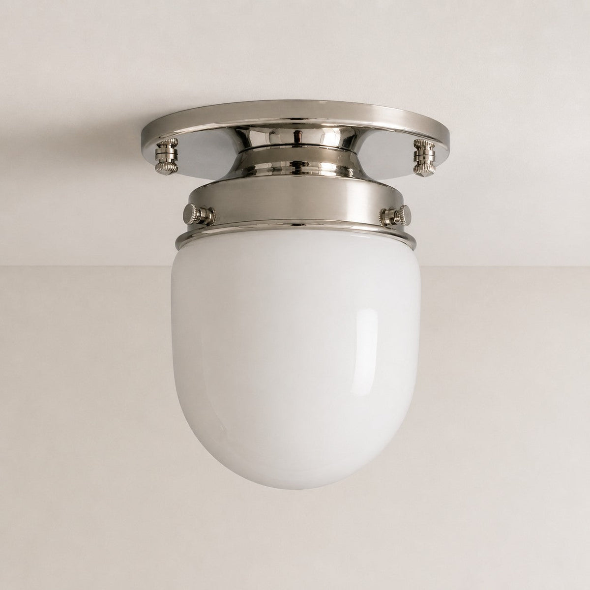 Opalume Glass Flush Mount Ceiling and Wall Light - Art Deco Small Globe Fixture
