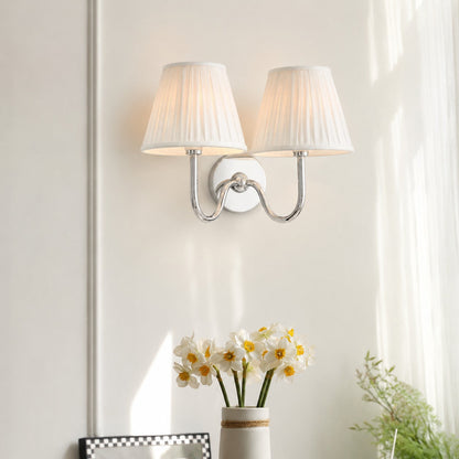 Luvora Gefalteter Leinenlampenschirm Wandlampe Vintage Modern für Schlafzimmer und Flur