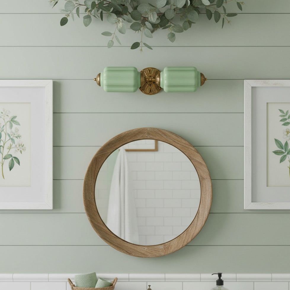 Eloise Glass Wall Sconce - Vintage Milk Glass Vanity Sconce