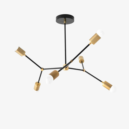 Mobilux Line Mobilux Line Modern Geometric Chandelier - Brass Ceiling Light Fixture