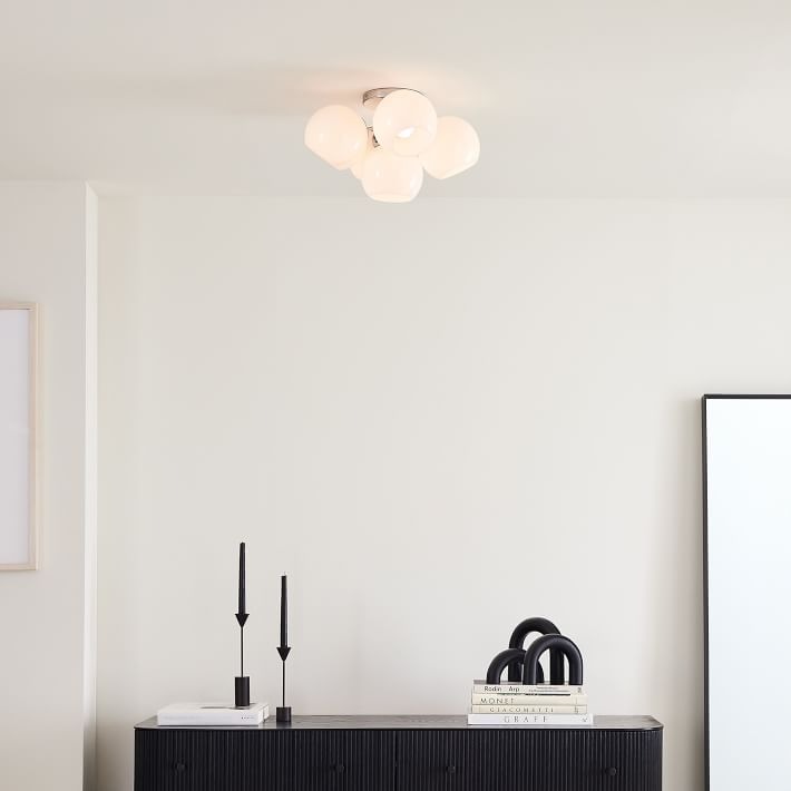Brina Glass 5-Light Flush Mount - Minimalist Glass Ceiling Fixture