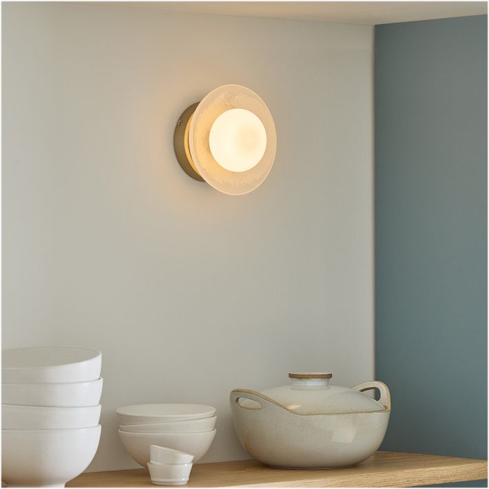 Elorina Sconce Wall Light - Textured Metal or Glass Shade