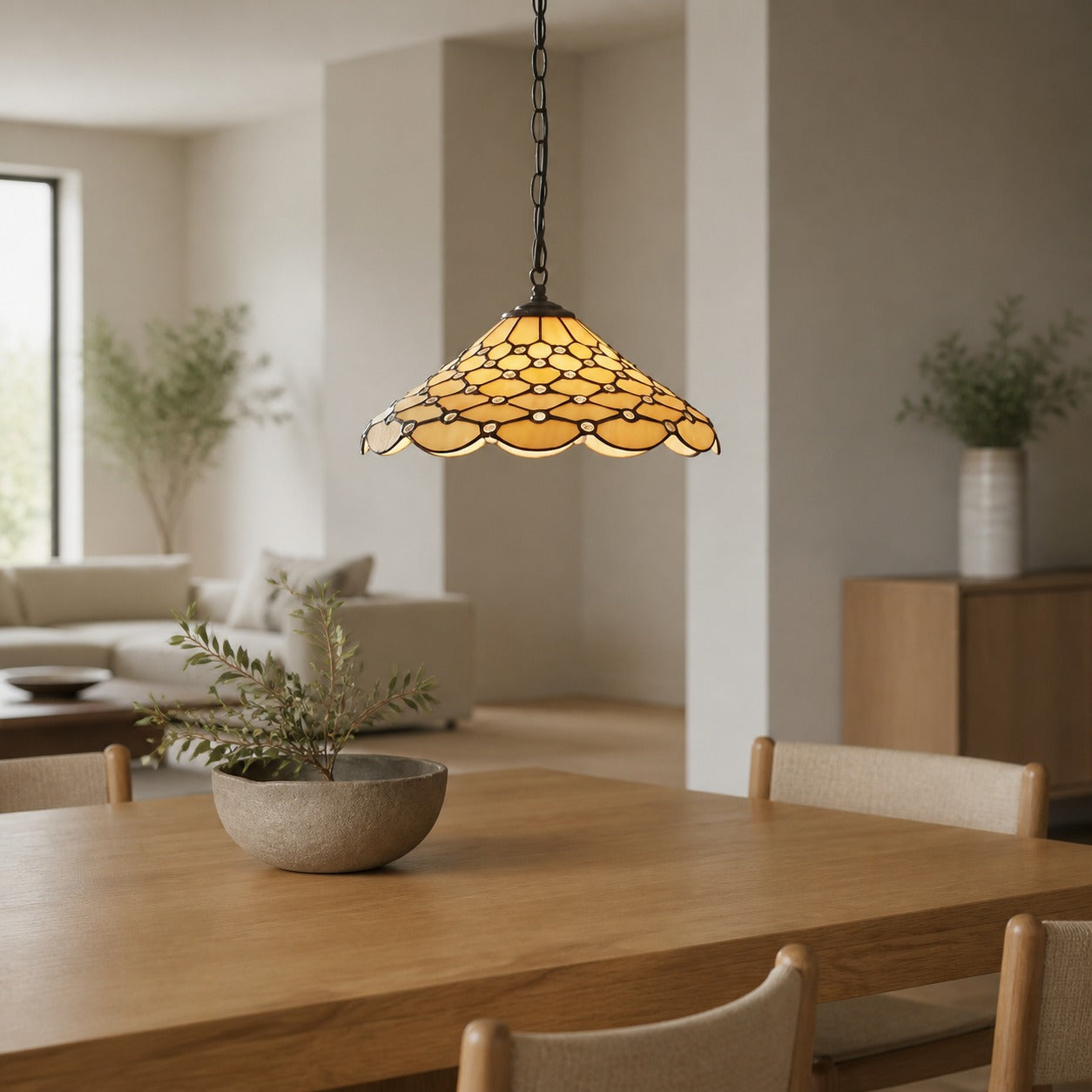 TF Pearl Pendelleuchte – Mit Glasschirm und verstellbarer Länge für Esszimmer und Küchen