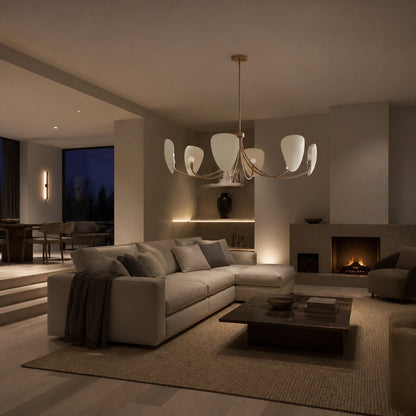 Shella Artistic Chandelier – Curved-arm Design for Dining rooms or Living Rooms