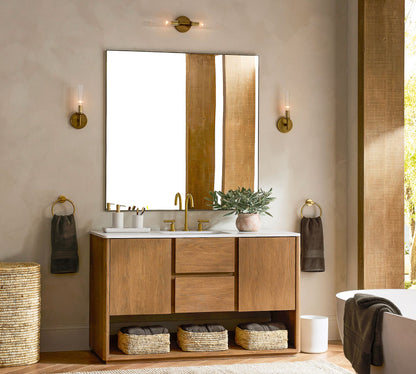 Bravira Ribbed Glass Wall Lamp - Tube Metal Light in Classic Finishes