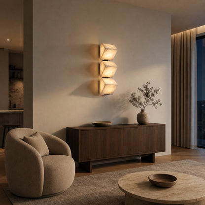 Modern Alabaster Wall Lamp – Minimalist Staircase Sconce for Hallway Corridor Lighting