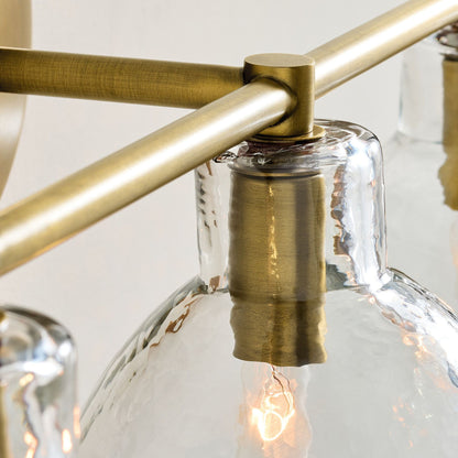 Glavira Recycled Glass Double Sconce - Indoor Brass Wall Lighting