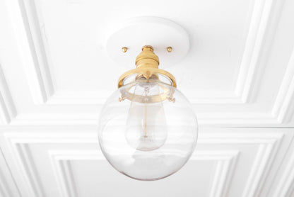 Glorica Glass Retro Globe Ceiling Light - Vintage Industrial Home Lighting