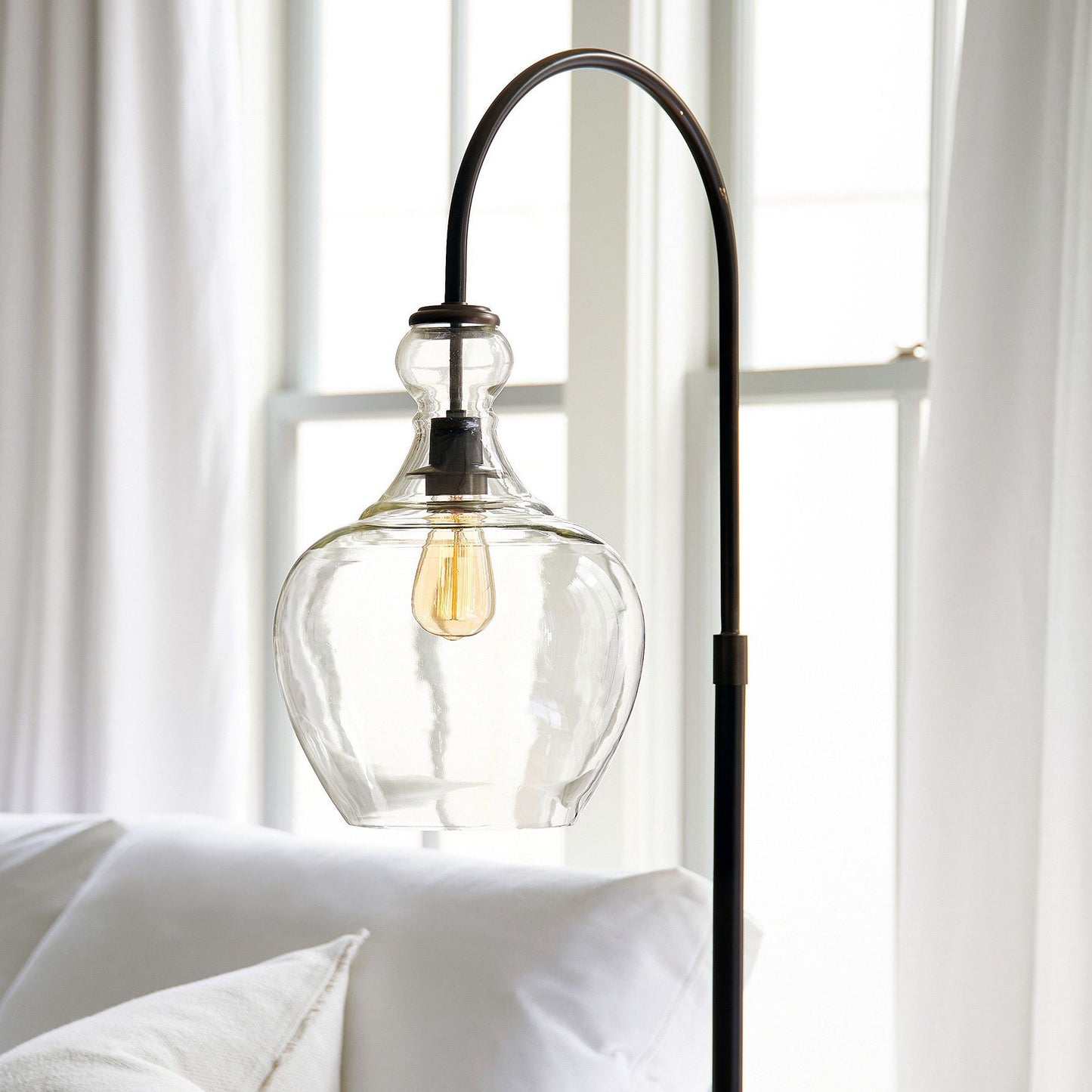 Lawson Recycled Glass Floor Lamp - Unique Brass Finish Aluminum Lighting