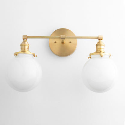 Lumio Globe Glass Globe Vanity Light - Modern Two Light Bathroom Sconce