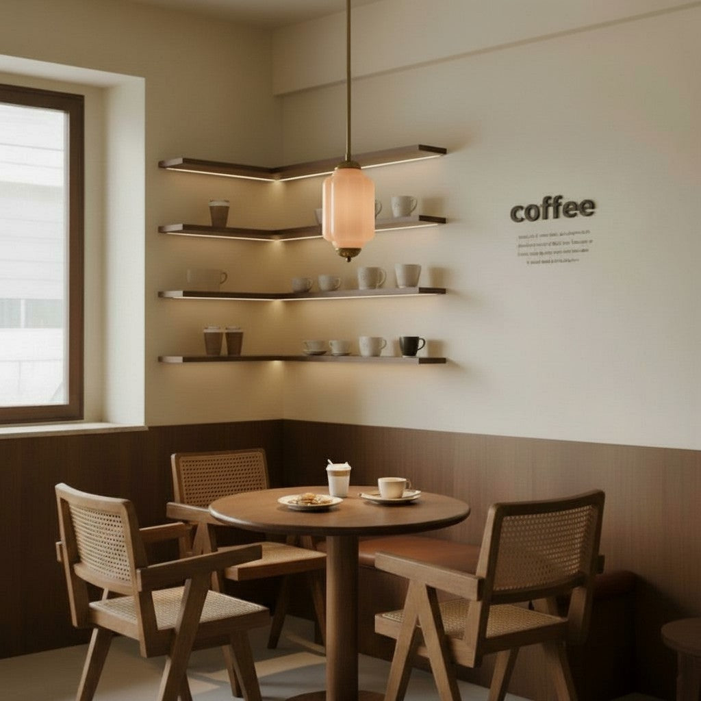 Eloise Petite Pendant Light - Vintage Milk Glass Lamp