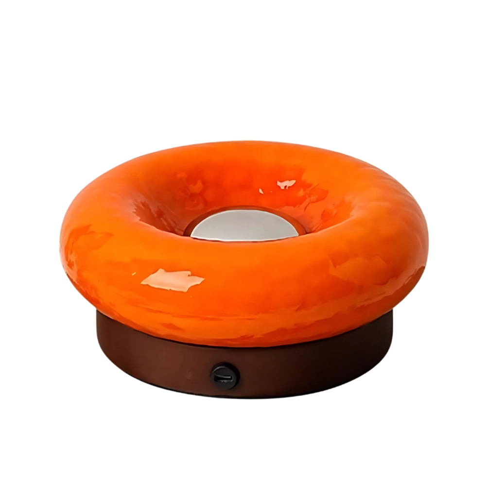 Tragbarer Bauhaus Donut Glas Touch Tischleuchte