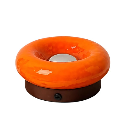 Tragbarer Bauhaus Donut Glas Touch Tischleuchte