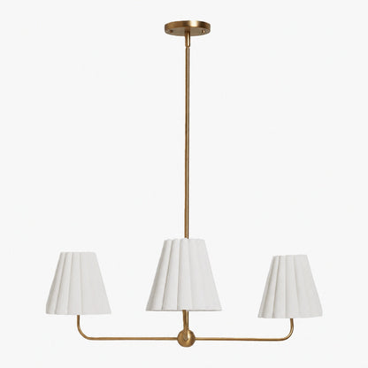 Ruffmeto Ruffled Shade Metal Frame Chandelier for Dining, Entry and Living Room