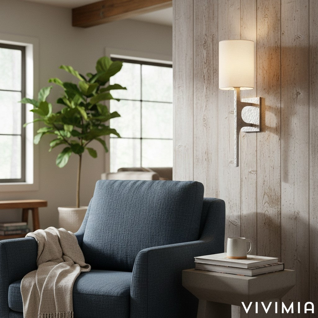 Texturoc Minimalist Hammered Surface Wall Lamp - Designer Linear Sconce for Ambient Interior Lighting