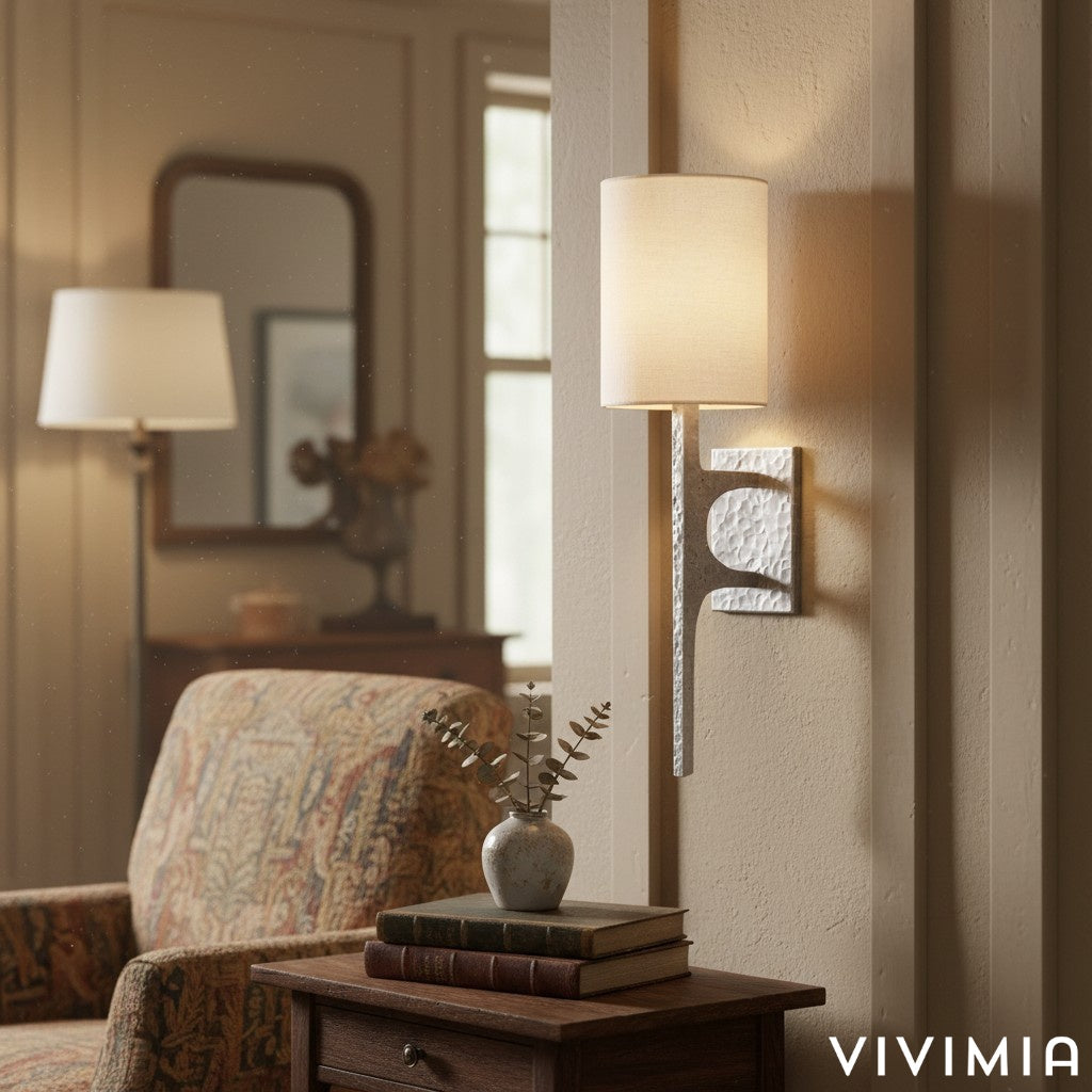 Texturoc Minimalist Hammered Surface Wall Lamp - Designer Linear Sconce for Ambient Interior Lighting