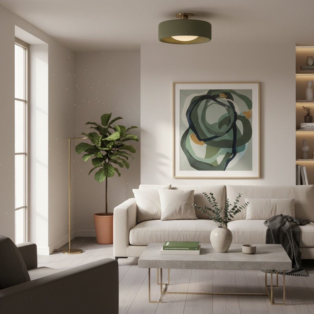 Cerova Porcelain Flushmount – Modern Minimalist Design – Perfect for Living & Dining Areas