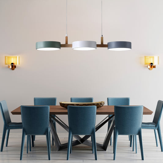 Modestil Rund LED Skandinavische Holz Pendelleuchte