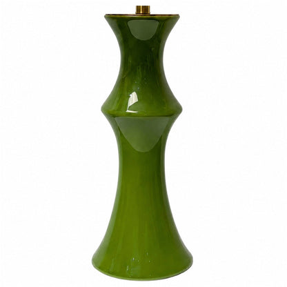 Close-up of glossy green ceramic base