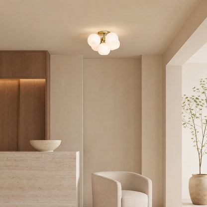 Brina Glass 5-Light Flush Mount - Minimalist Glass Ceiling Fixture