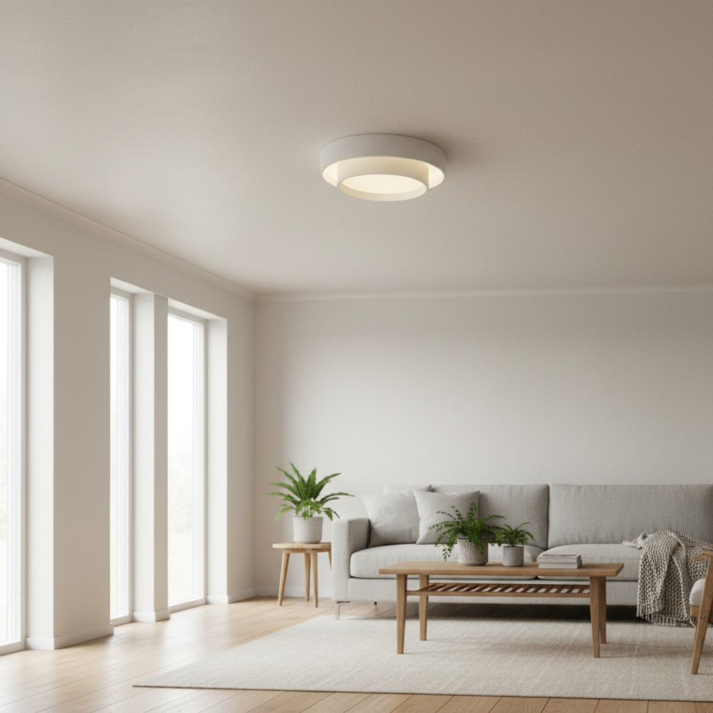 Duomel Round LED Ceiling Fixture - Minimalist Ceiling Lamp for Dining Room N26