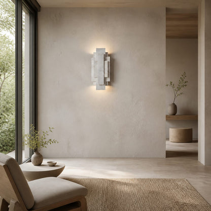 Kelsar Rectangular Wall Lamp - Gold and Silver Finishes for Living Room or Bedroom