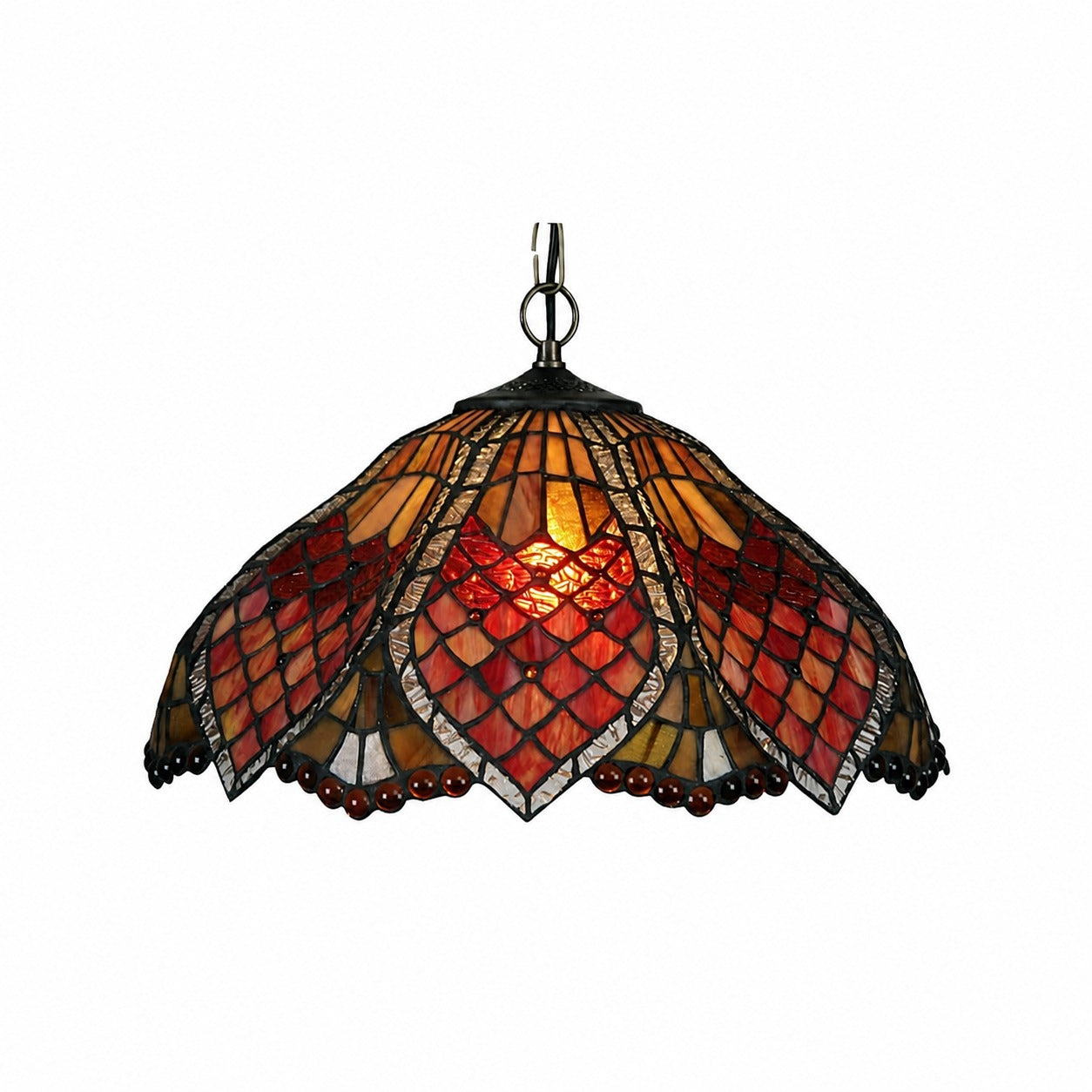 TF Orsino Vintage Art Deco Pendant Light - Textured Glass Lighting for Bedrooms & Halls