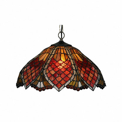 TF Orsino Vintage Art Deco Pendant Light - Textured Glass Lighting for Bedrooms & Halls
