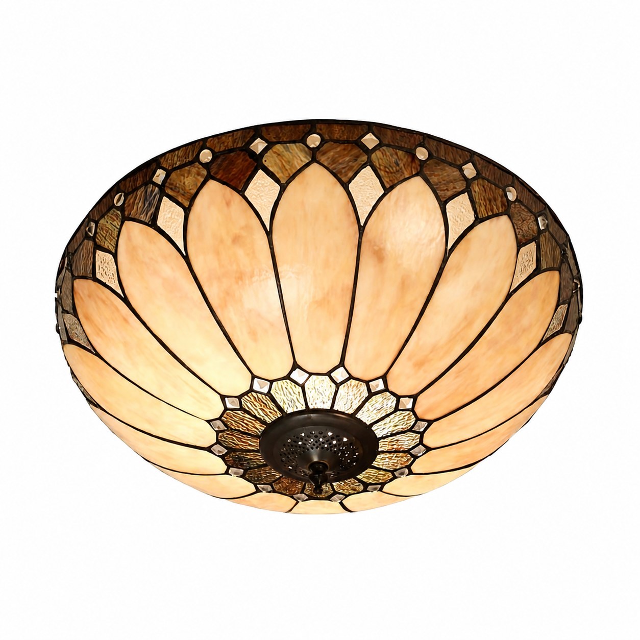 TF Brooklyn Tiffany Glas-Deckenleuchte – Art-Deco-Design für Flur oder Wohnzimmer