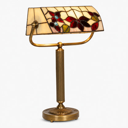 TF Camillo Dragonfly Table Lamp Stained Glass Scalloped Edge - Tiffany Style Art Nouveau for Console Tables