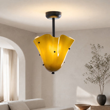 Bellina Decorative Glass Ceiling Light - Modern Sculptural Flush Mount
