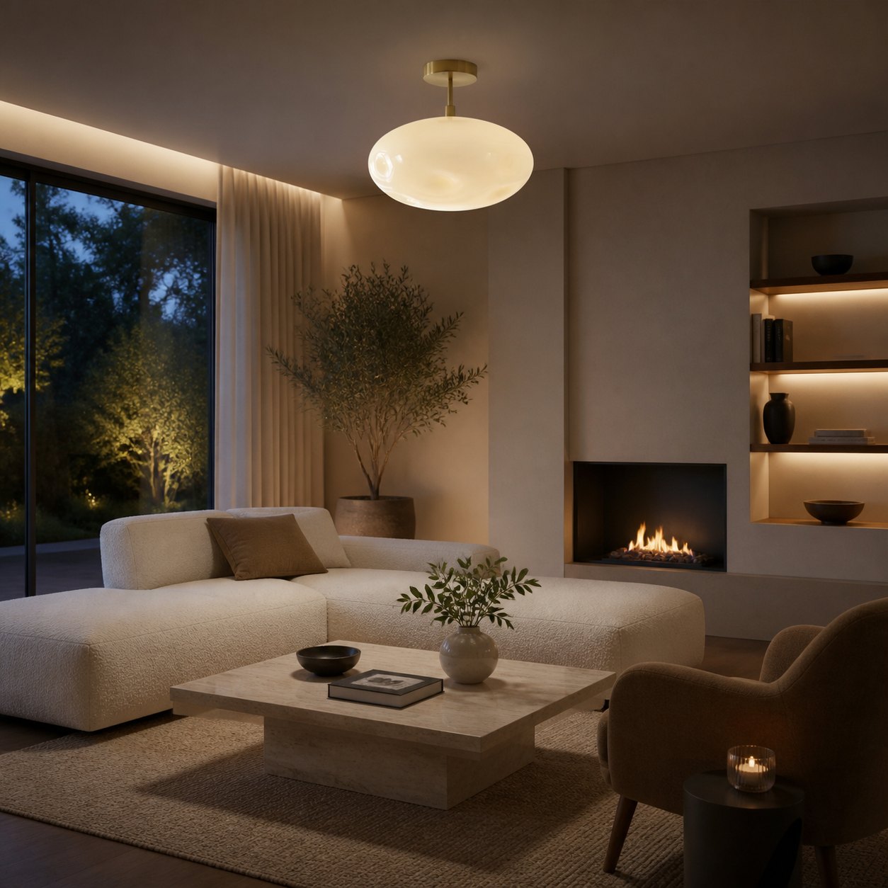 Orra Deckenleuchte – Skulpturales Kugeldesign, modern, minimalistisch, vielseitig für das Wohnzimmer