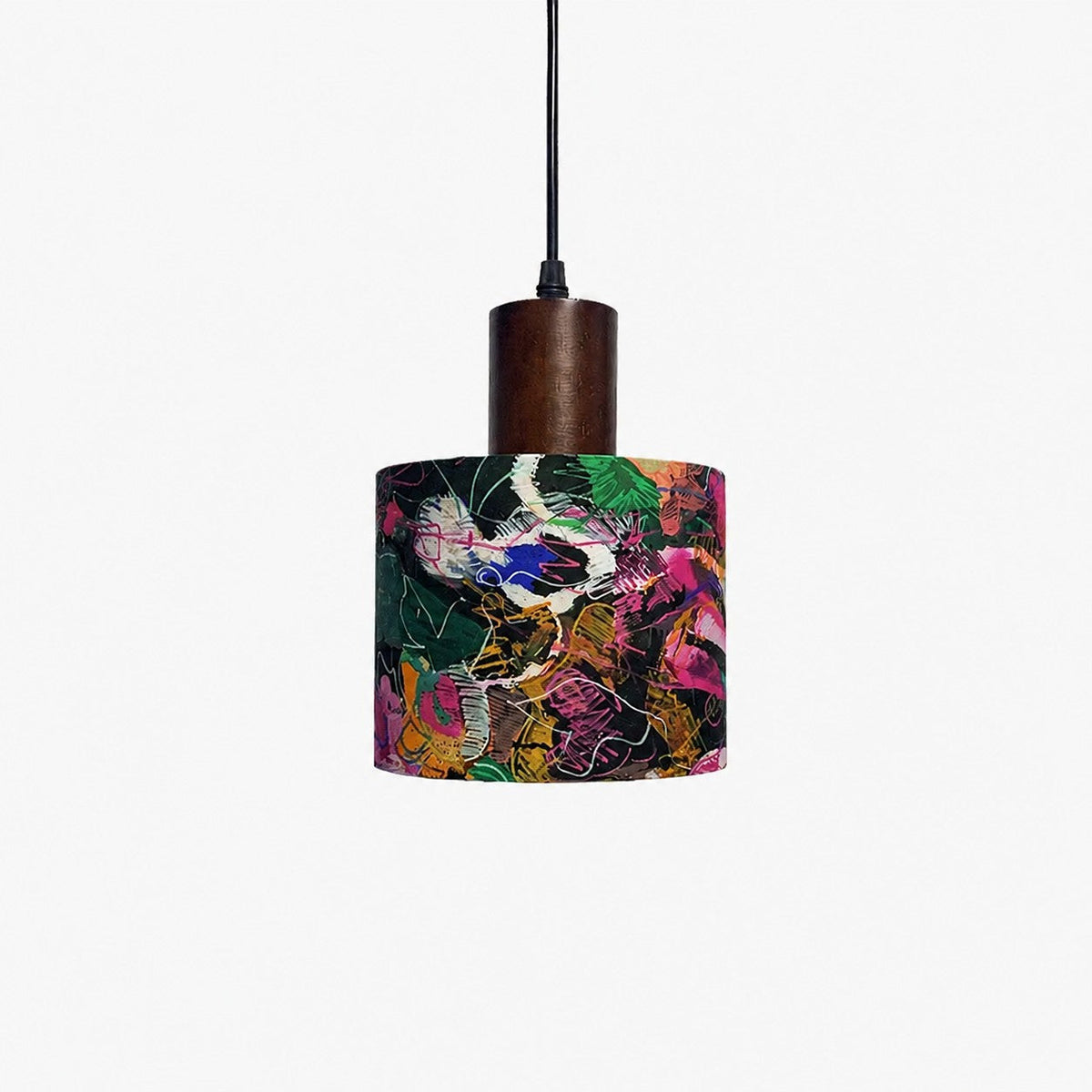 Fabric drum pendant light 24