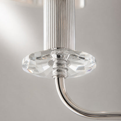 Beveline 3 Light Round Floor Lamp - Faceted Cut Glass Shades Classic Metal Finish For Living Rooms