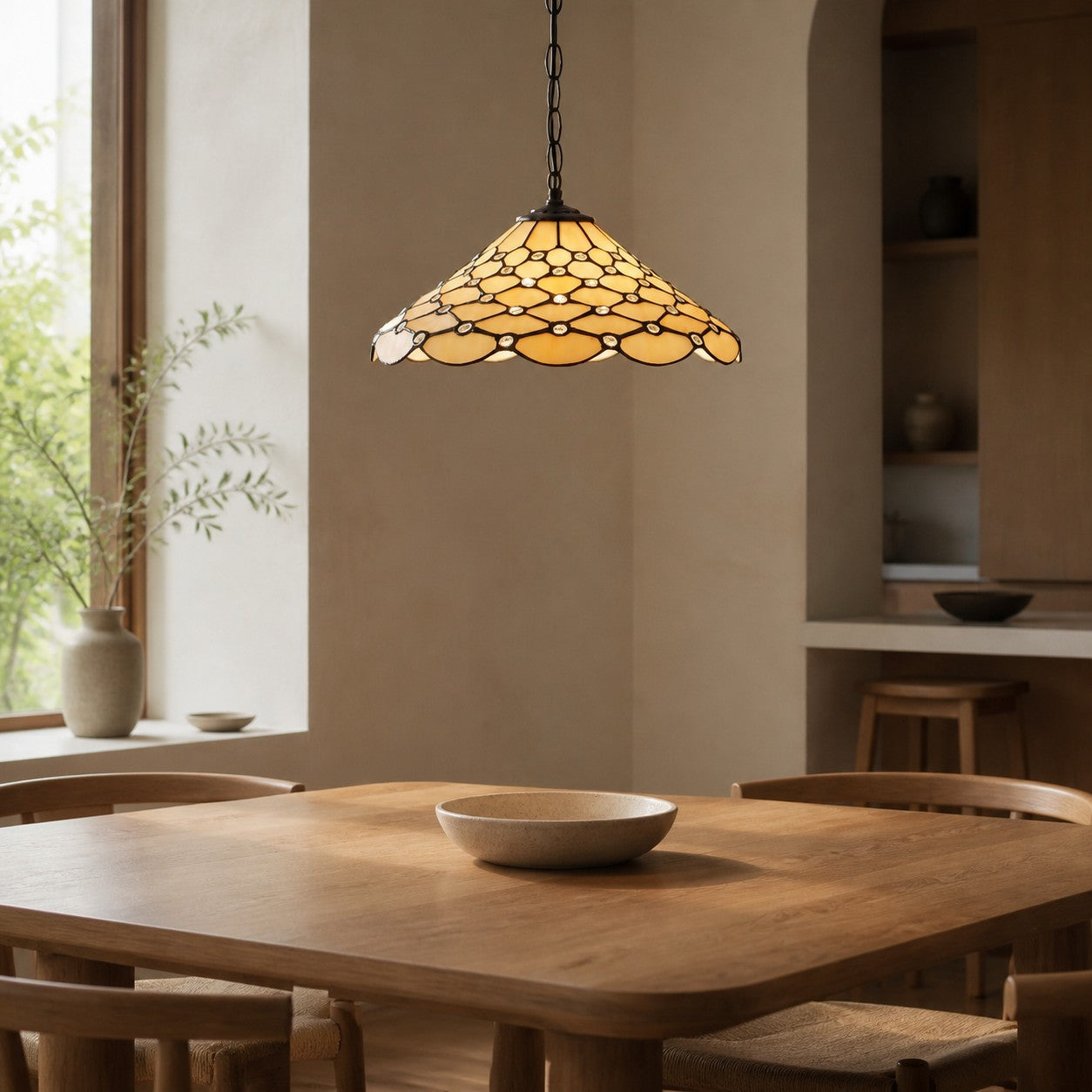 TF Pearl Pendelleuchte – Mit Glasschirm und verstellbarer Länge für Esszimmer und Küchen