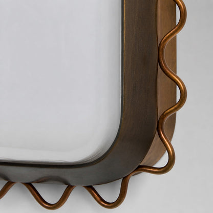 Glowvera Wall Sconce - Wavy Metal Frame Design Modern Glass-Shade Sconce for Hallway