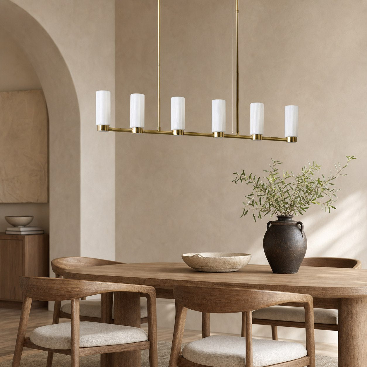 Rivora Kronleuchter aus geriffeltem Glas – Elegantes, geripptes, langlebiges Design
