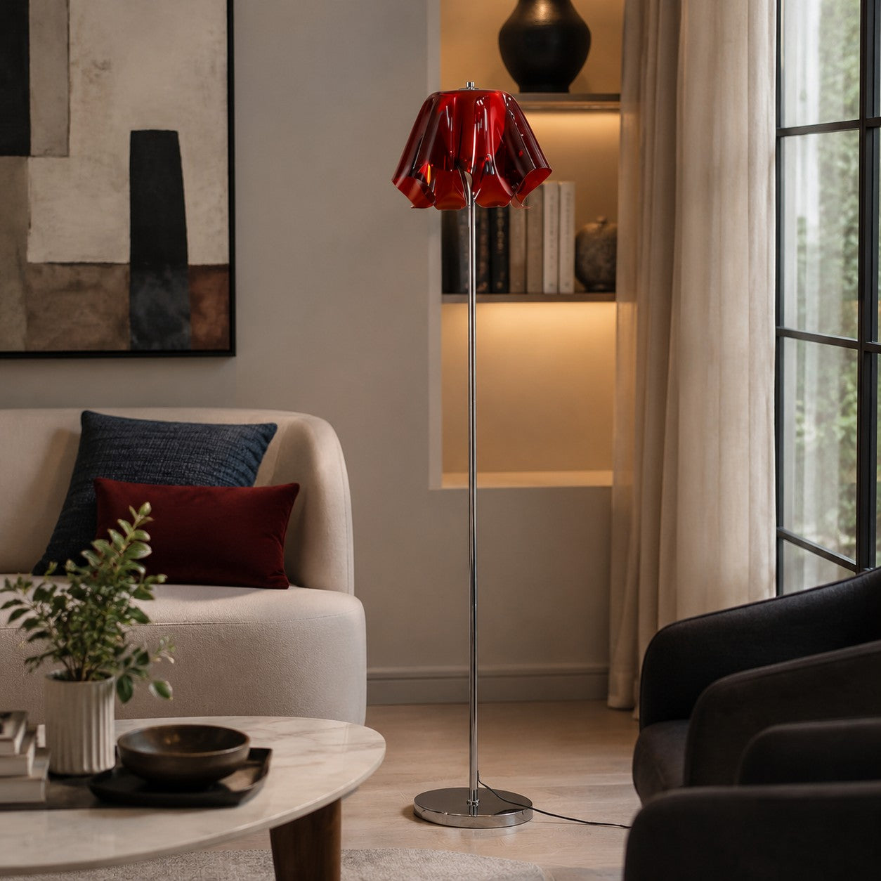 Bauhaus Acrylic Flower Floor Lamp for Living Rooms